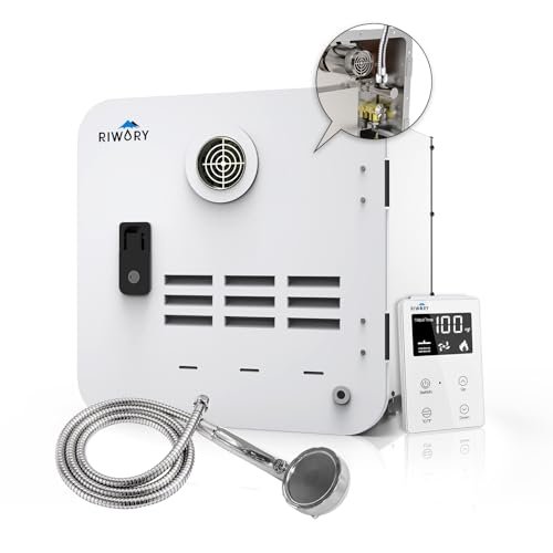 RV Tankless Water Heater, 18x18 inches, 65,000 BTU, 3.9GPM High Efficiency On Demand RV Water Heater with Double Water Outlet, 12V High Altitude Available Instant Hot Water Heater for RV Camper