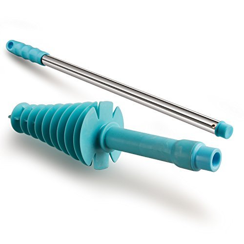 Samshow Toilet Plunger Toilet Dredge Designed for Siphon-Type, Power Cleaned Toilet Pipe, Patented, Stainless steel Handle with Wall Hook
