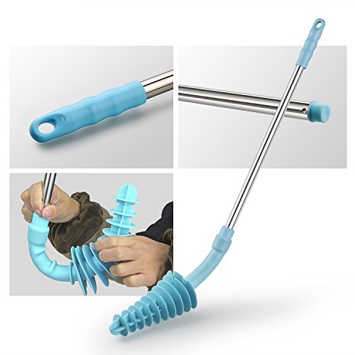 Samshow Toilet Plunger Toilet Dredge Designed for Siphon-Type, Power Cleaned Toilet Pipe, Patented, Stainless steel Handle with Wall Hook