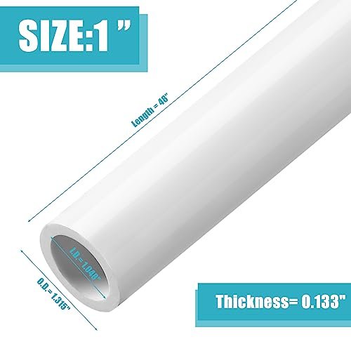 Sasylvia 20 Pcs White PVC Pipe DIY Projects Sch40 Furniture Grade for Home, Greenhouse, Garden, Farm, Workshop (1 Inch,4 Ft)