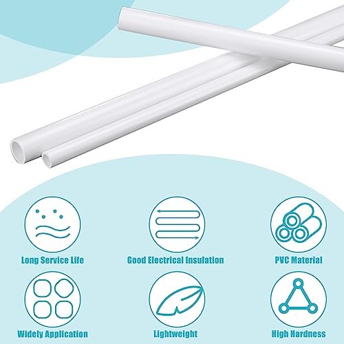 Sasylvia 20 Pcs White PVC Pipe DIY Projects Sch40 Furniture Grade for Home, Greenhouse, Garden, Farm, Workshop (1 Inch,4 Ft)