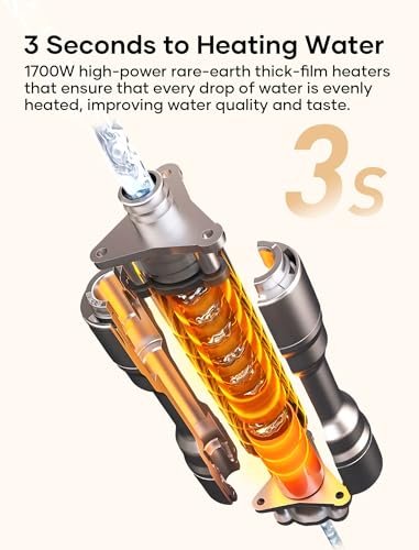 Sekaer Instant Hot Water Dispenser, 3L/106 Oz Electric Tea Kettle, Large Water Boiler Maker, 3s Quick Heating and 5 Variable Presets Temperatures, with Child Locks & Night Lights, SKE-2000