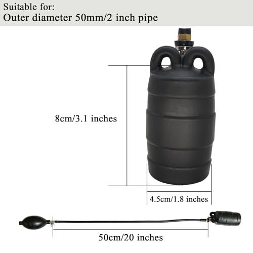 Sewer Test Plug,Test Plug Plumbing,Inflatable Pipe Plug,Inflatable Pipe Plug Balloon Plug,Self-contained Hand Inflatable Ball. (2 inches)