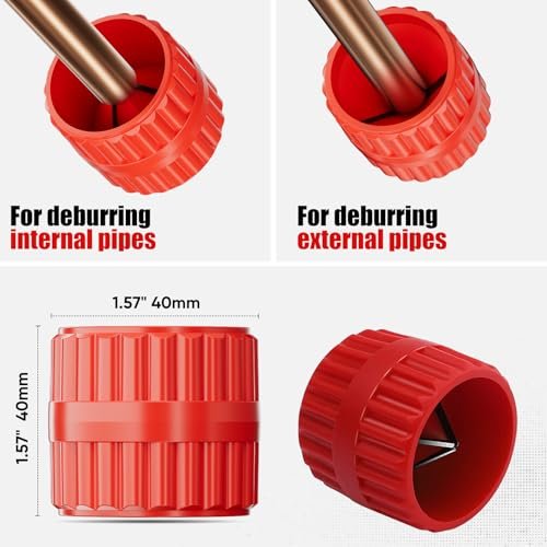 SHALL 4-Piece Tubing Cutter Set, 1/4’’ to 2’’OD Heavy Duty Copper Pipe Cutter, 1/8’’ to 7/8’’ Mini Tube Cutter, Deburring Tool & Inner Outer Pipe Reamer for Copper, Aluminum, Stainless Steel, PVC Pipe