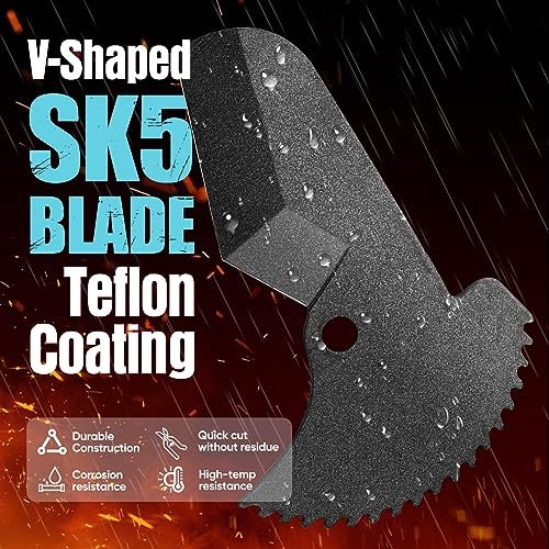 SHALL PVC Pipe Cutter, Cuts up to 2-1/2”, Heavy-Duty Aluminum Ratchet Pipe Cutter Tool for PVC, PPR, PE, PEX, Plastic Hoses & Plumbing Pipes, Fast Pipe Tube Cutters with High Performance SK5 Blade