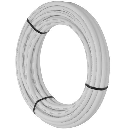 SharkBite 1/2 Inch x 100 Feet White PEX-B, PEX Pipe Flexible Water Tubing for Plumbing, U860W100