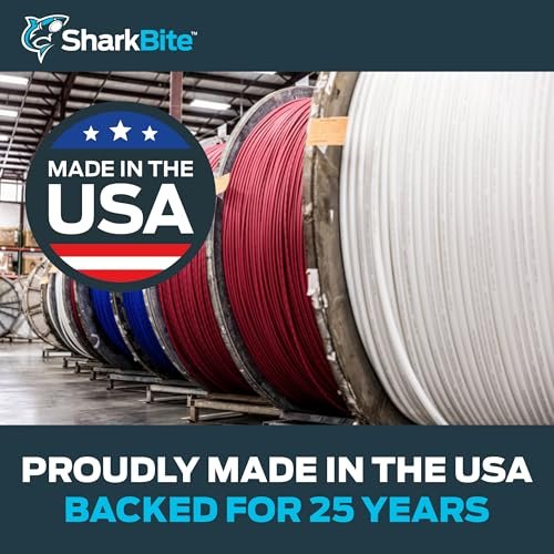 SharkBite 1/2 Inch x 100 Feet White PEX-B, PEX Pipe Flexible Water Tubing for Plumbing, U860W100