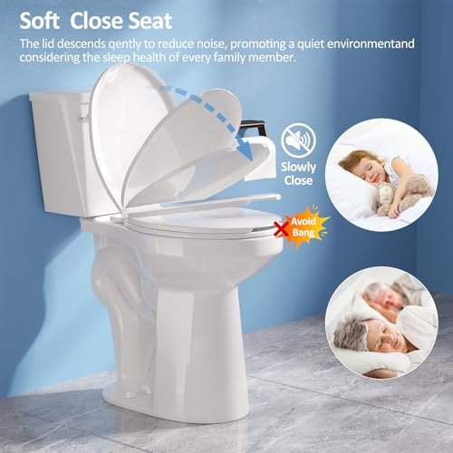 Simple Project Tall Toilets for Seniors 21 inch Extra High Toilets, Comfort Bowl Heigh 21", Seat Height 22", Two-Piece Toilet 1.28GPF Powerful, 12 Inch Rough-in, White Color, for Bathroom