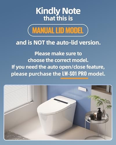 Smart Bidet Toilet, One Piece Elongated Toilet with Built-in Heated Bidet Seat, Auto Flush, Foot Sensor, Built-in Tank & Pump-Assisted, Warm Water & Dryer, LED Display, Night Light, Manual Lid