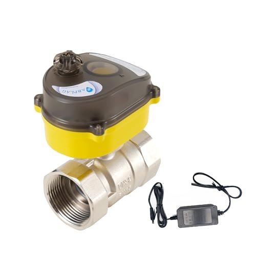 Smart Electric Ball Valve 3/4 inch Tuya APP Smart WiFi Water Shut-Off Valve, 24V Electric Actuator AC110V-230V Power Adapter and Automatic Return Water Setting. Smart Timing Water Valve DN20MM