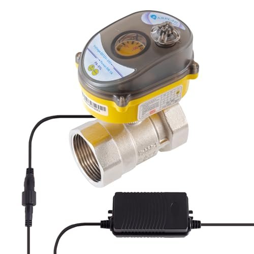 Smart Electric Ball Valve 3/4 inch Tuya APP Smart WiFi Water Shut-Off Valve, 24V Electric Actuator AC110V-230V Power Adapter and Automatic Return Water Setting. Smart Timing Water Valve DN20MM