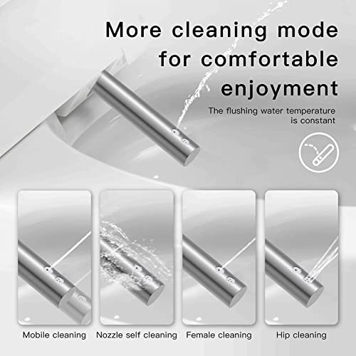 Smart Toilet, One Piece Bidet Toilet for Bathrooms, Toilets with Warm Water Sprayer & Dryer, Foot Sensor Operation, Heated Bidet Seat, Tankless Toilets with Fahrenheit LED Display