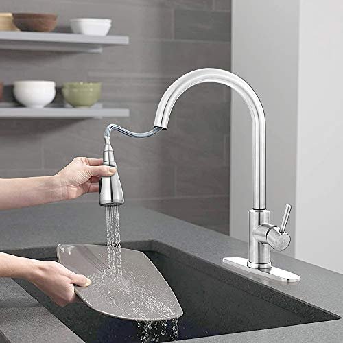 Smart Touch Faucet for Kitchen Sink : MSTJRY Touch Kitchen Faucets with Pull Down Sprayer Touch Kitchen Faucet-Stainless Steel Touch Faucet(Brushed Stainless Steel)