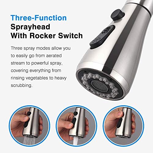 Smart Touch Faucet for Kitchen Sink : MSTJRY Touch Kitchen Faucets with Pull Down Sprayer Touch Kitchen Faucet-Stainless Steel Touch Faucet(Brushed Stainless Steel)
