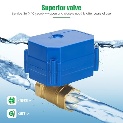 Smart Water Heater Remote Stop Valve with Leak Sensor, Automatic Shutoff, Water Leak Alert Push, 3/4"NPT 150PSI Brass Valve