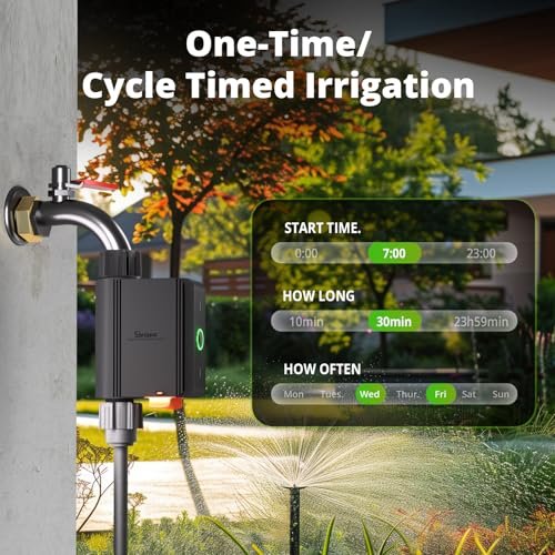 SONOFF Zigbee Sprinkler Timer, Gateway Required, Smart Controller Voice Control with Alexa and Google Home, Automate Irrigation for Garden, Lawn, Pool, Outdoor Watering, SWV-NH, Black