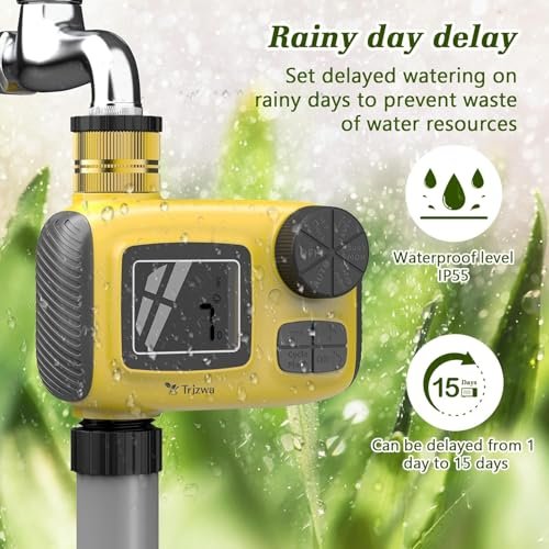 Sprinkler Timer for Outdoor,2025 Brass Inlet Release Water Timer for Garden Irrigation Hose Timers with Rain Delay and Manual Irrigation for Garden,Lawn,Yard Watering System