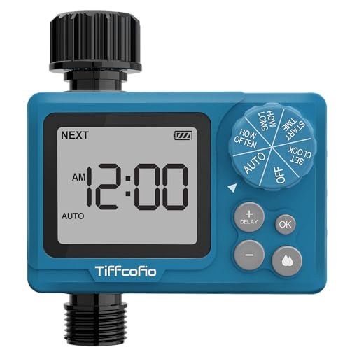 Sprinkler Timer Outdoor, Digital Pogrammable for Garden Hose, Irrigrtion Timer with Rain Delay and Manual Mode (1 Pack)
