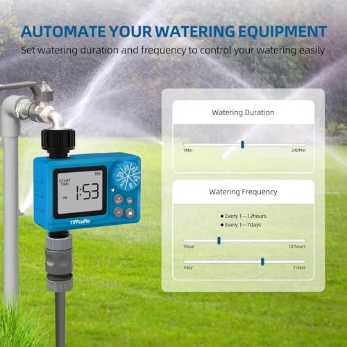 Sprinkler Timer Outdoor, Digital Pogrammable for Garden Hose, Irrigrtion Timer with Rain Delay and Manual Mode (1 Pack)