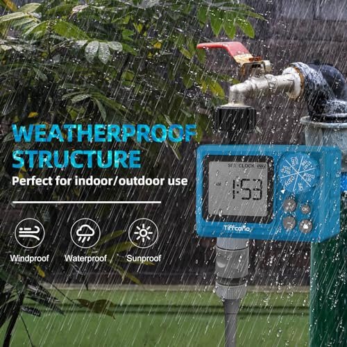 Sprinkler Timer Outdoor, Digital Pogrammable for Garden Hose, Irrigrtion Timer with Rain Delay and Manual Mode (1 Pack)