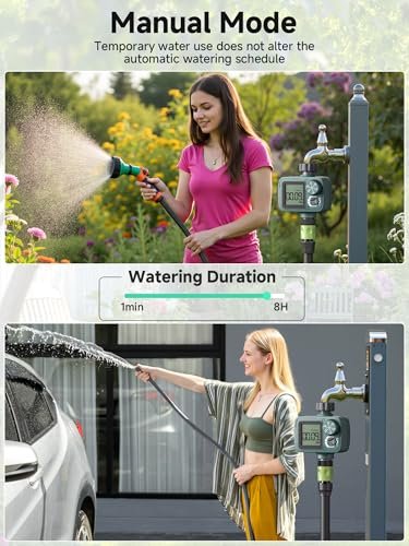 Sprinkler Timer, Programmable Hose Timer with Rain Delay, Manual and Automatic Watering System, Water Timers for Garden Hose, Waterproof Digital Irrigation for Yard, Lawn, Pool, 1 Outlet