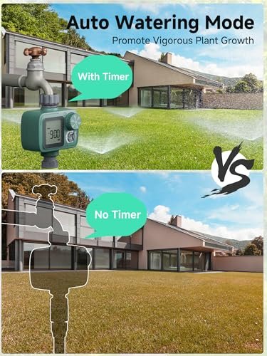 Sprinkler Timer, Programmable Hose Timer with Rain Delay, Manual and Automatic Watering System, Water Timers for Garden Hose, Waterproof Digital Irrigation for Yard, Lawn, Pool, 1 Outlet