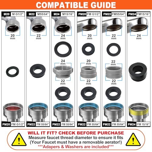 Spurtar 1440° Sink Faucet Aerator Extension Swivel Faucet Extender for Toddlers, 2 Sprayer Modes Bathroom Kitchen Head Replacement Smart Tap Attachment with Filter for G 1/2", 55/64",15/16"