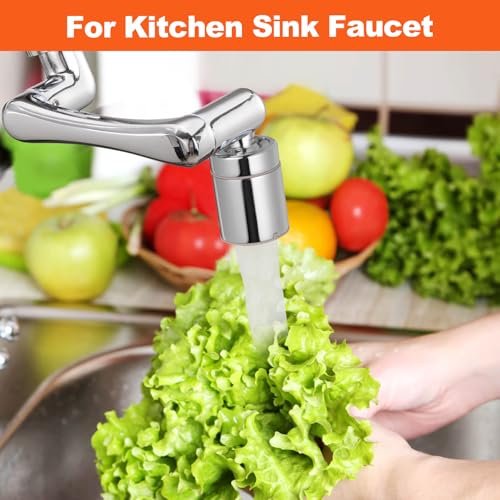 Spurtar 1440° Sink Faucet Aerator Extension Swivel Faucet Extender for Toddlers, 2 Sprayer Modes Bathroom Kitchen Head Replacement Smart Tap Attachment with Filter for G 1/2", 55/64",15/16"