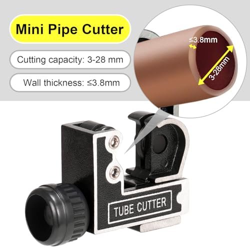 Spurtar Mini Pipe Cutter Tool 1/8 to 1-1/8 inch (3-28mm) Tube Cutter for Copper, Brass, Aluminum Pipe for Plumbing, HVAC Work, Automotive Repairs, DIY Projects