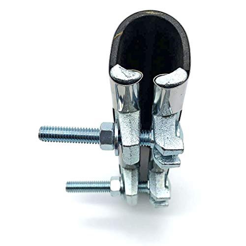 Stainless Steel One-Piece Galvanized Repair Pipe Clamp with Two Bolt, 1-1/4 X 6" inches | water pipe repair, plumber pipe holder, or copper pipe leak repair kit.