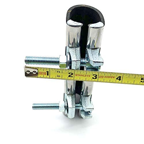 Stainless Steel One-Piece Galvanized Repair Pipe Clamp with Two Bolt, 1-1/4 X 6" inches | water pipe repair, plumber pipe holder, or copper pipe leak repair kit.