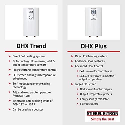 Stiebel Eltron 202151 DHX 15-2 Plus Point-of-Use Tankless Electronic Water Heater, 240V, 14400 Watts