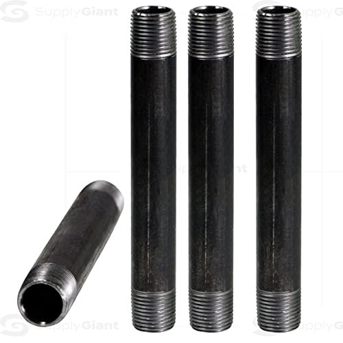 Supply Giant OQCM2012 12" Long Black Steel Nipple Pipe Fitting with 2" Nominal Size Diameter