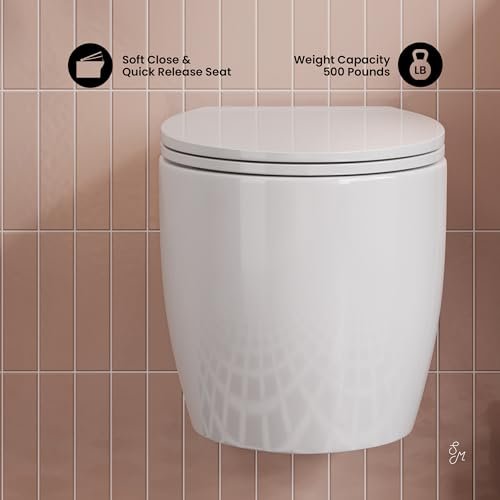 Swiss Madison SM-WT490 Classe Wall-Hung Elongated Toilet Bowl, Glossy White