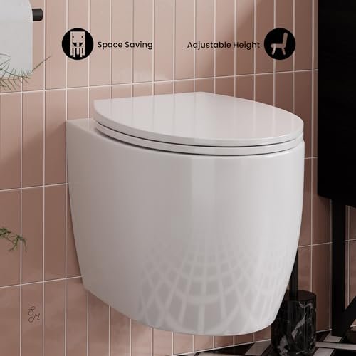 Swiss Madison SM-WT490 Classe Wall-Hung Elongated Toilet Bowl, Glossy White