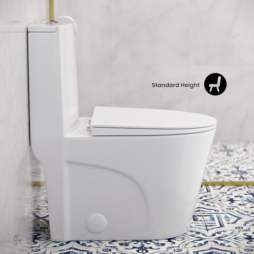 Swiss Madison Well Made Forever SM-1T274, St. Tropez One Piece Elongated Toilet Dual Vortex Flush 1.1/1.6 gpf with 10" Rough In