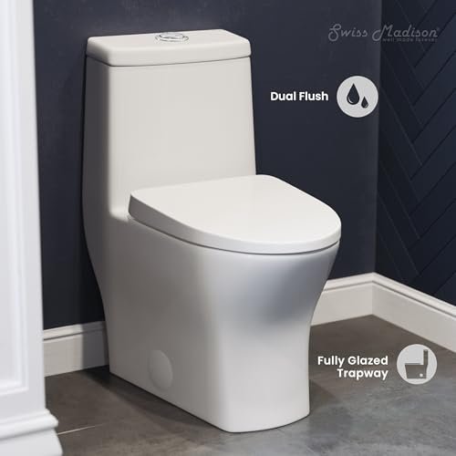 Swiss Madison Well Made Forever SM-1T277, Sublime II One-Piece Round Toilet, 10" Rough-In 1.1/1.6 gpf