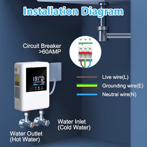 Tankless Water Heater Electric 110V, 5500W Instant Hot Water Heater Under Sink, On Demand Hot Water Heater with Remote Control and Digital Display, Portable Mini Electric Water Heaters for RV Kitchen