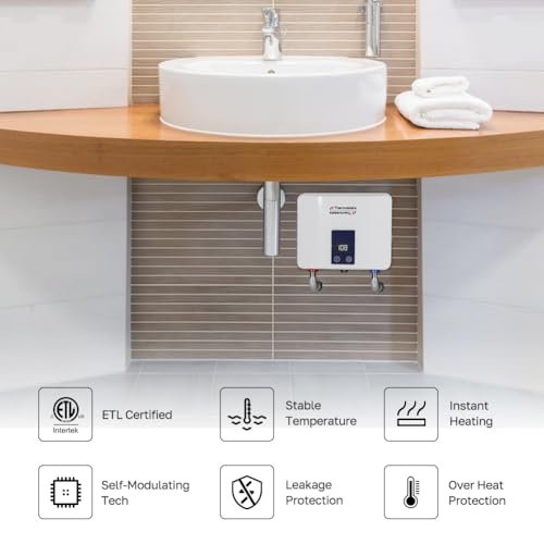 Tankless Water Heater Electric for Single Sink Faucet, ThermoMate 3500W 120V Small Point of Use Instant Hot Water Heater with Temperature Display, Self-modulating, ETL Certified