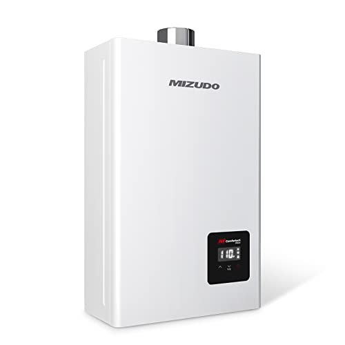 Tankless Water Heater Propane, MIZUDO Indoor Installation Max 3.6 GPM 80,000 BTU On Demand Instant Hot Water Heater, CSA Certified 3/4" NPT for 2-3 Fixtures Whole Family or Apartment Use
