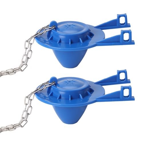 Toilet Flapper Replacement - 2 inch Universal Toilet Stopper Flapper Compatible with American Standard Toilet Tank Water Saving Rubber Flush Valve Flapper with Stainless Chain Long Lasting Rubber，2PCS