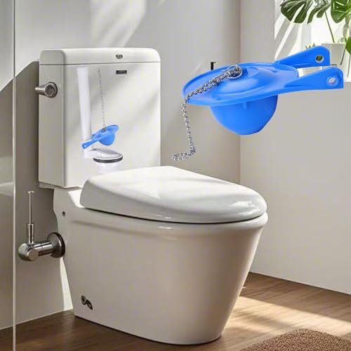 Toilet Flapper Replacement - 2 inch Universal Toilet Stopper Flapper Compatible with American Standard Toilet Tank Water Saving Rubber Flush Valve Flapper with Stainless Chain Long Lasting Rubber，2PCS