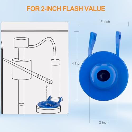 Toilet Flapper Replacement Kit, 2 Inch Toilet Tank Flapper Fit for Kohler American Standard Fluidmaster Toto Gerber, Silicone Stopper Flapper Repair Parts with Toilet Flush Chain, 1Pcs