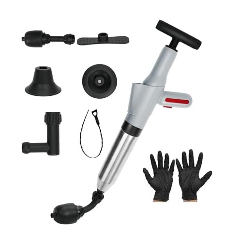 Toilet Plunger, High Pressure Clog Remover, Air Drain Unclogger Blaster with Visual Barometer and Waterproof Storage Bag, Heavy Duty Plungers for Toilets Bathroom, Floor, Kitchen, Plumbing Clogs