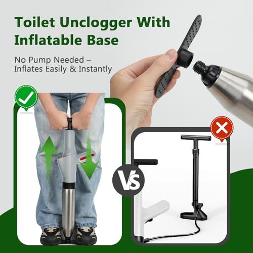 Toilet Plunger, High Pressure Clog Remover, Air Drain Unclogger Blaster with Visual Barometer and Waterproof Storage Bag, Heavy Duty Plungers for Toilets Bathroom, Floor, Kitchen, Plumbing Clogs