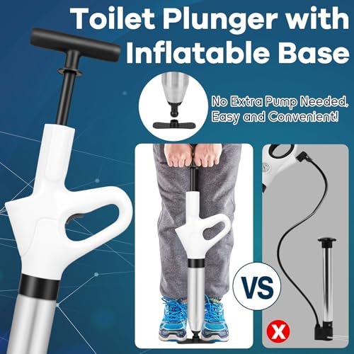 Toilet Plunger High Pressure Toilet Air Plunger Blaster for Bathroom Floors Shower Kitchen Drain Sinks Unclogger, Heavy Duty Clog Remover Declogger Toilet Plumbing Clogs