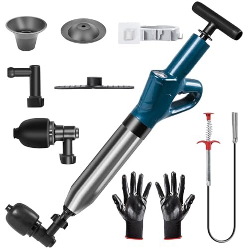 Toilet Plunger - Plungers for Bathroom Heavy Duty, Powerful Toilet Snake for Unclogging Plunger with Real-Time Pressure Indicator Plungers for Washbasin, Floor, Kitchen Clogged