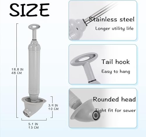 Toilet Plunger,Powerful Toilet Plunger, High Pressure Thrust Plunge,Remover Tool to Unblock Toilet Blockage,All Purpose Power Plungers for Bathrooms Cleaning
