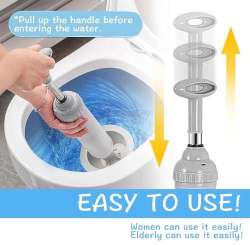 Toilet Plunger,Powerful Toilet Plunger, High Pressure Thrust Plunge,Remover Tool to Unblock Toilet Blockage,All Purpose Power Plungers for Bathrooms Cleaning