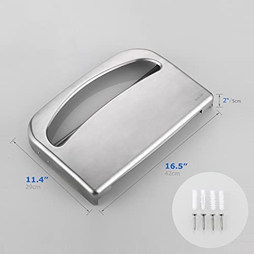 Toilet Seat Cover Dispenser Wall Mount Commercial, Half Fold Toilet Seat Cover Dispenser, 304 Stainless Steel, 16-Inch